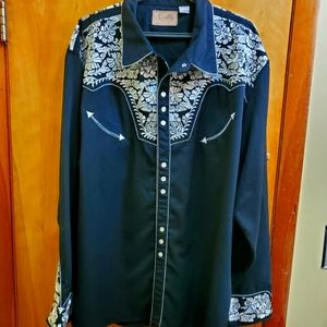 3X SCULLY MEN'S GUNFIGHTER- BLACK/WHITE BIG AND TALL 3X